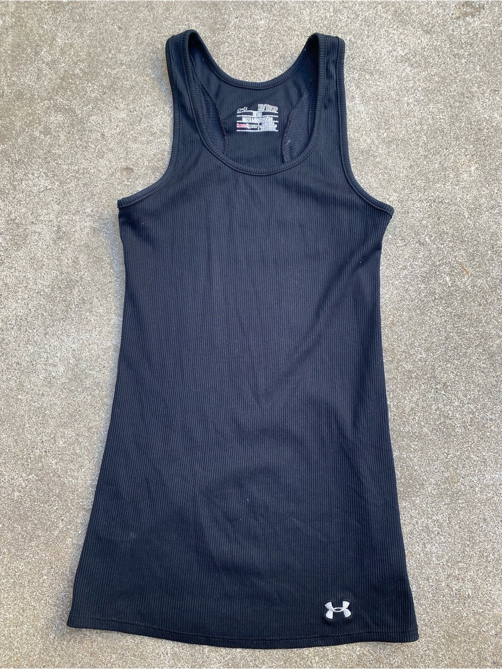 Under Armour HeatGear Women's Ribbed Racerback Tank Top Size XS Black Athletic